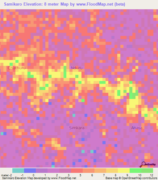 Samikaro,Kenya Elevation Map
