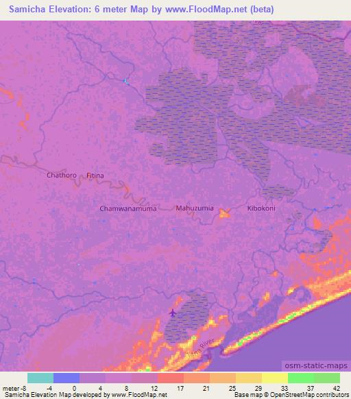 Samicha,Kenya Elevation Map