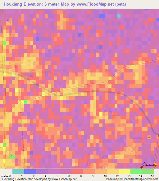 Houxiang,China Elevation Map