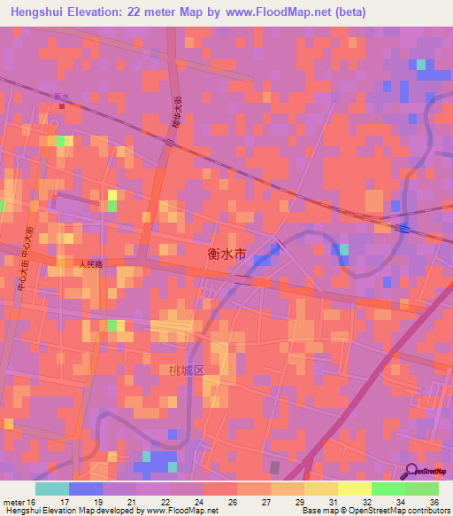 Hengshui,China Elevation Map