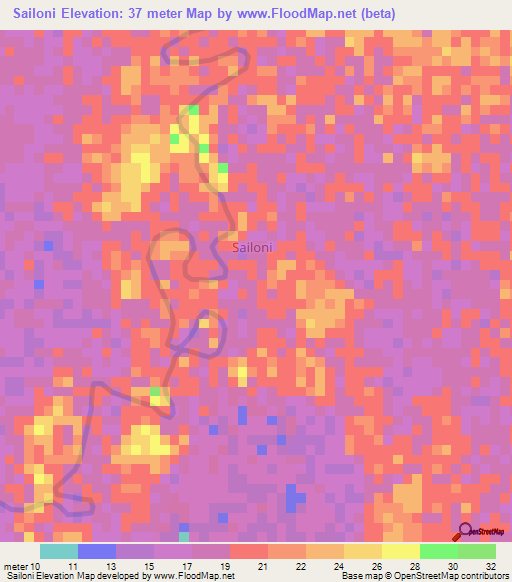 Sailoni,Kenya Elevation Map