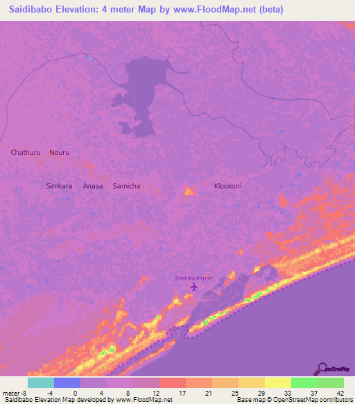 Saidibabo,Kenya Elevation Map