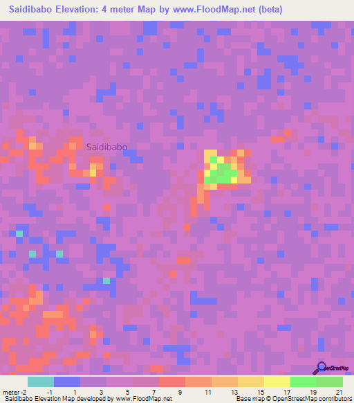 Saidibabo,Kenya Elevation Map