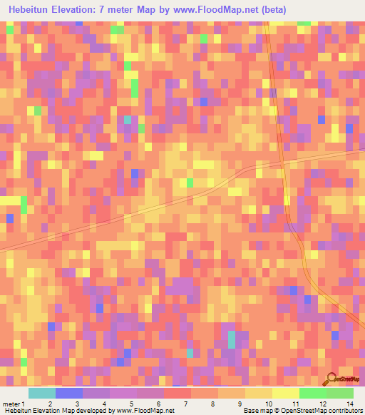 Hebeitun,China Elevation Map