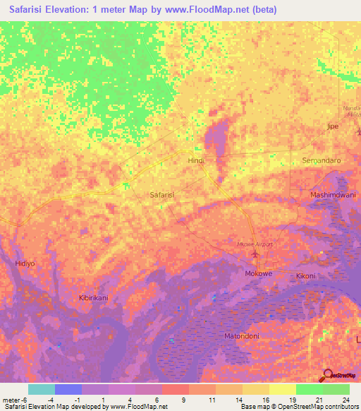 Safarisi,Kenya Elevation Map