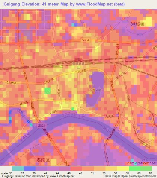 Guigang,China Elevation Map