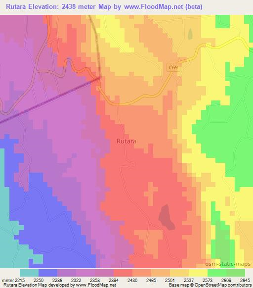 Rutara,Kenya Elevation Map