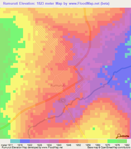 Rumuruti,Kenya Elevation Map