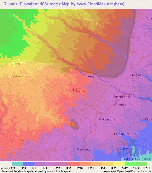 Rukuriri,Kenya Elevation Map