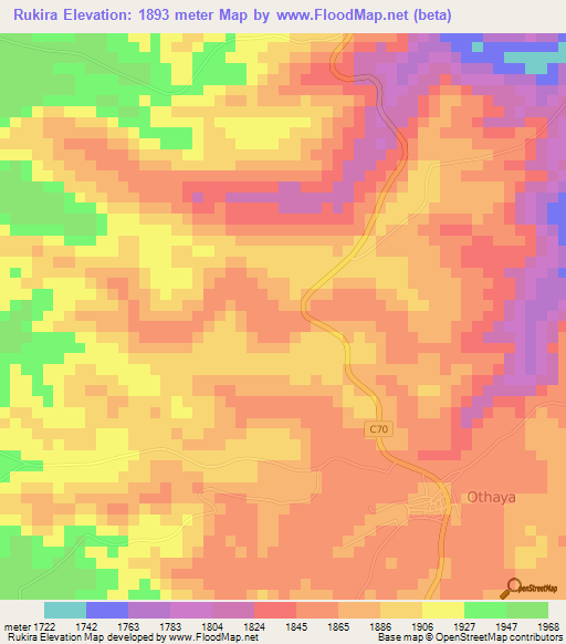 Rukira,Kenya Elevation Map
