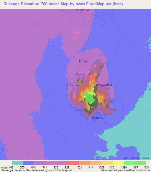 Rukanga,Kenya Elevation Map