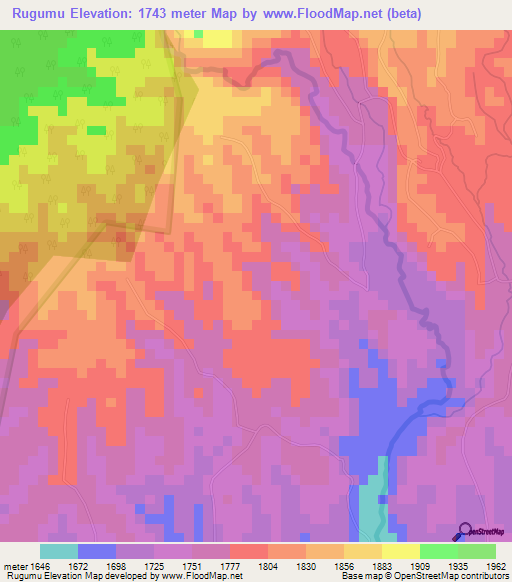 Rugumu,Kenya Elevation Map