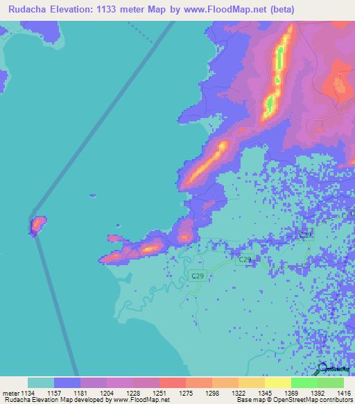 Rudacha,Kenya Elevation Map