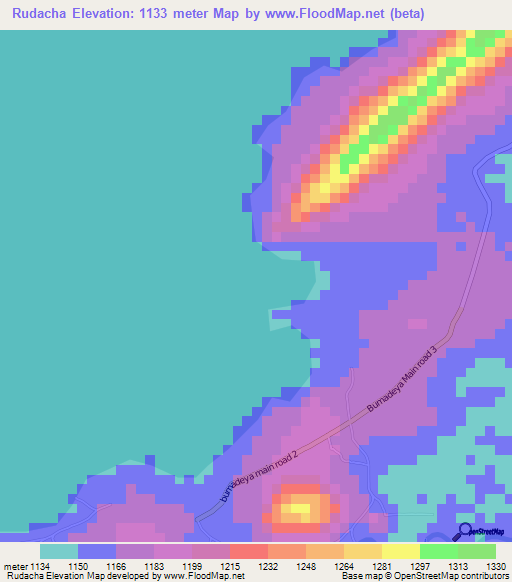 Rudacha,Kenya Elevation Map