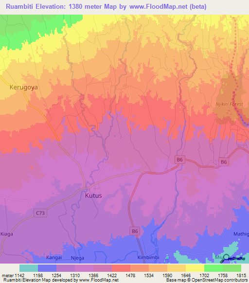 Ruambiti,Kenya Elevation Map