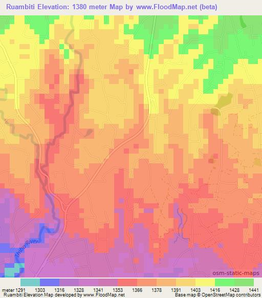 Ruambiti,Kenya Elevation Map