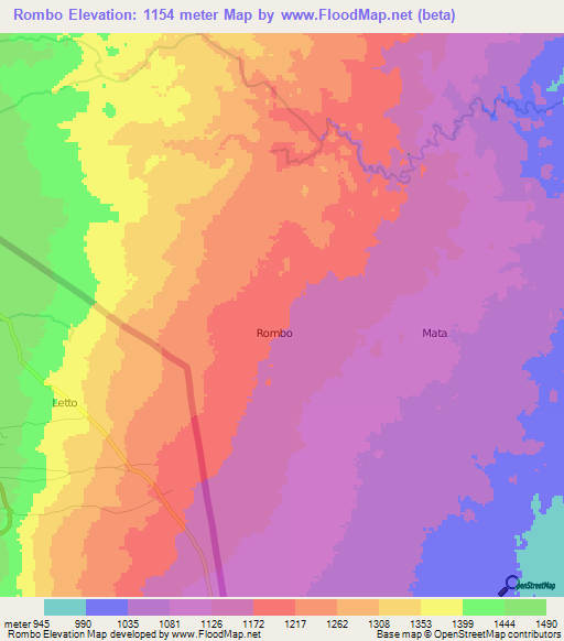 Rombo,Kenya Elevation Map