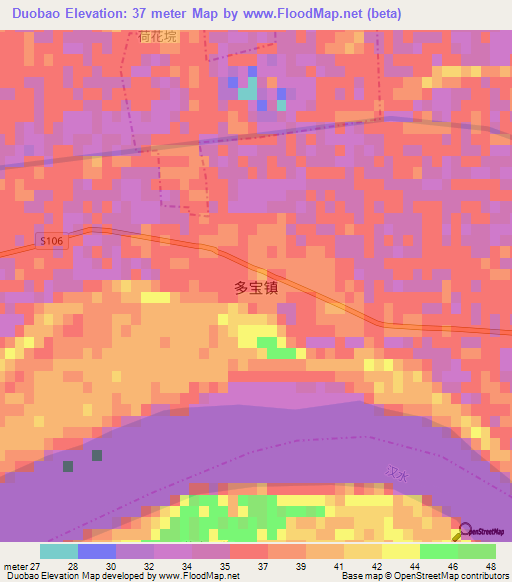 Duobao,China Elevation Map