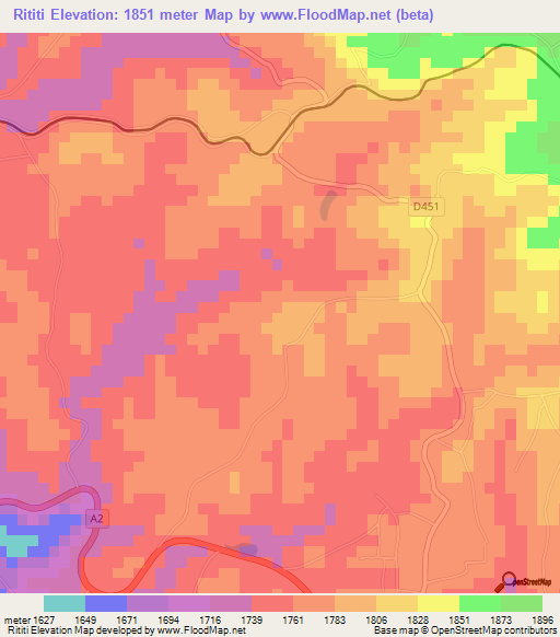 Rititi,Kenya Elevation Map