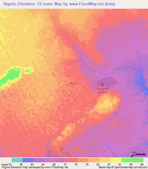 Rigmio,Kenya Elevation Map