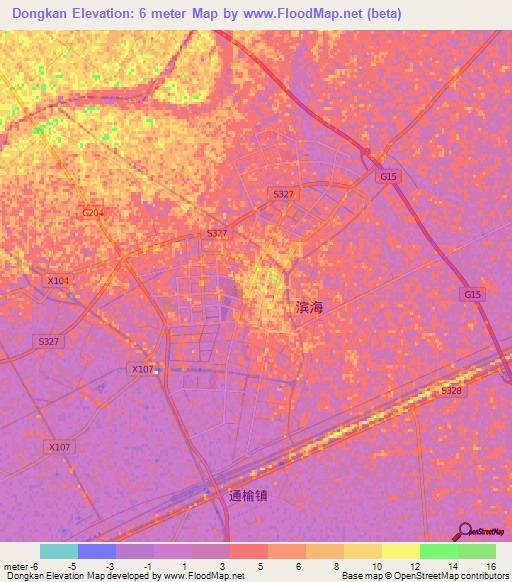 Dongkan,China Elevation Map