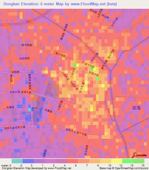 Dongkan,China Elevation Map