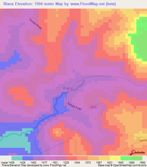 Riana,Kenya Elevation Map