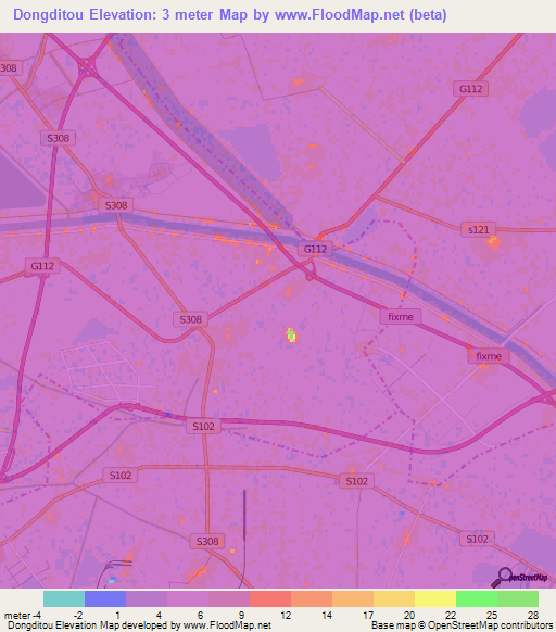 Dongditou,China Elevation Map