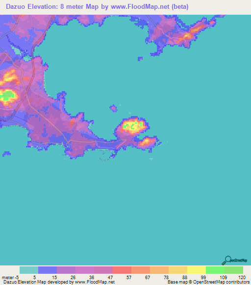 Dazuo,China Elevation Map