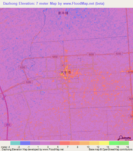 Dazhong,China Elevation Map