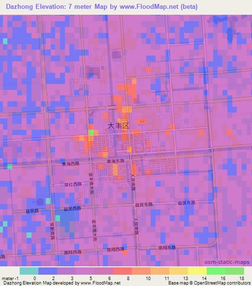 Dazhong,China Elevation Map