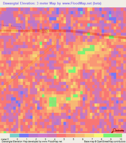 Dawangtai,China Elevation Map