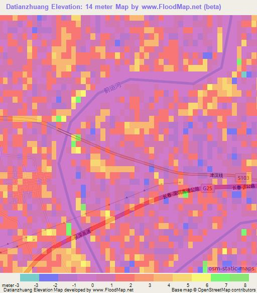 Datianzhuang,China Elevation Map
