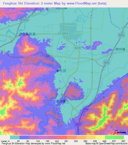 Fenghua Shi,China Elevation Map