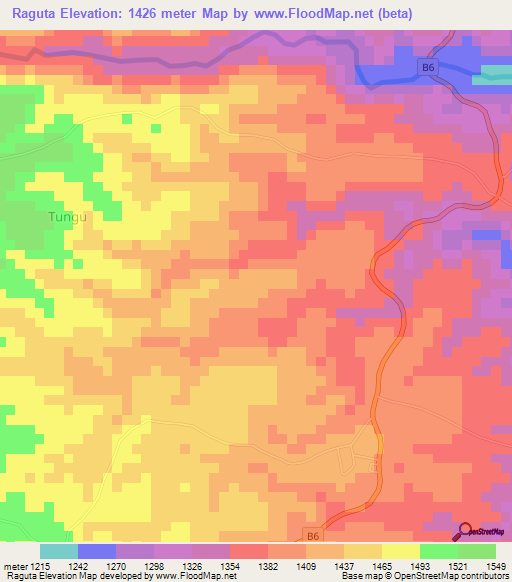 Raguta,Kenya Elevation Map
