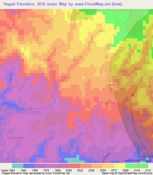 Ragati,Kenya Elevation Map