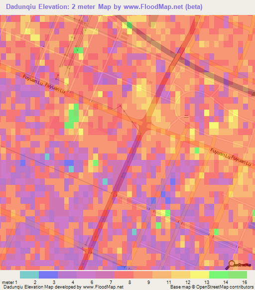 Dadunqiu,China Elevation Map