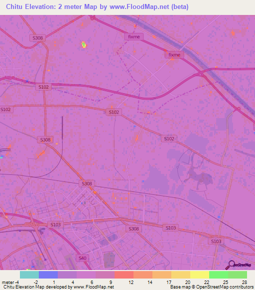 Chitu,China Elevation Map