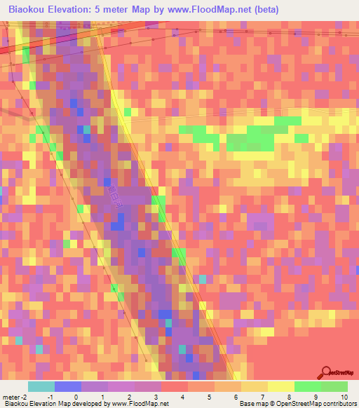 Biaokou,China Elevation Map
