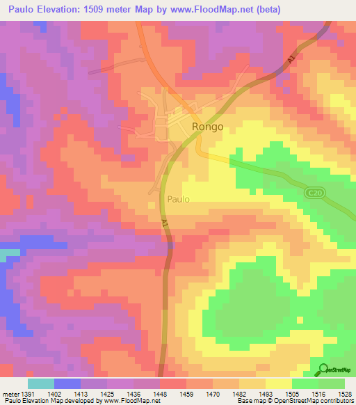 Paulo,Kenya Elevation Map