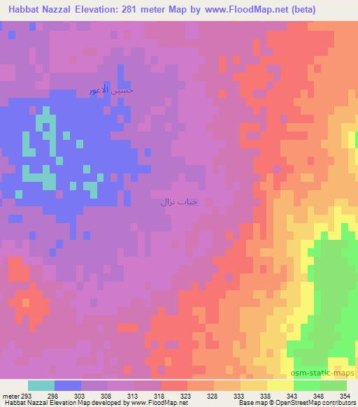 Habbat Nazzal,Syria Elevation Map