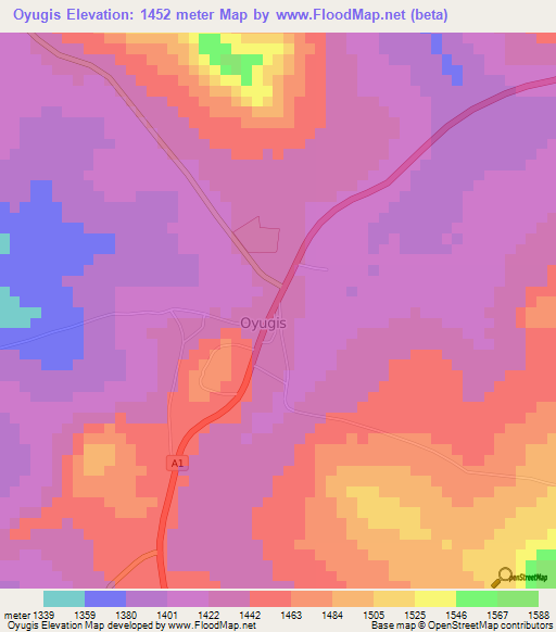 Oyugis,Kenya Elevation Map
