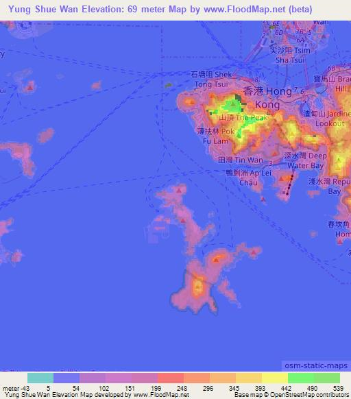 Yung Shue Wan,Hong Kong Elevation Map