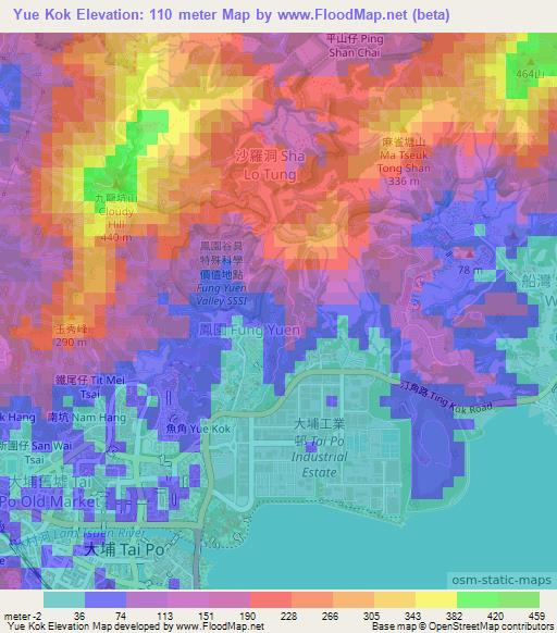 Yue Kok,Hong Kong Elevation Map