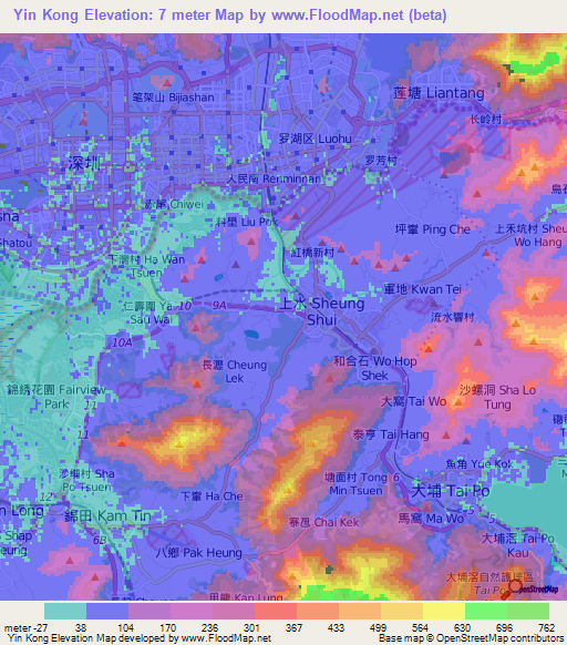 Yin Kong,Hong Kong Elevation Map