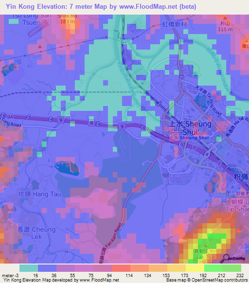 Yin Kong,Hong Kong Elevation Map
