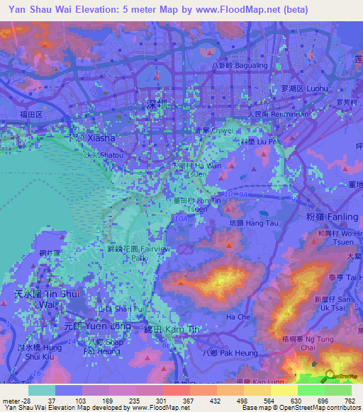 Yan Shau Wai,Hong Kong Elevation Map