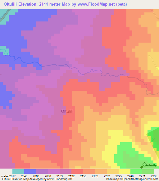Oltulili,Kenya Elevation Map