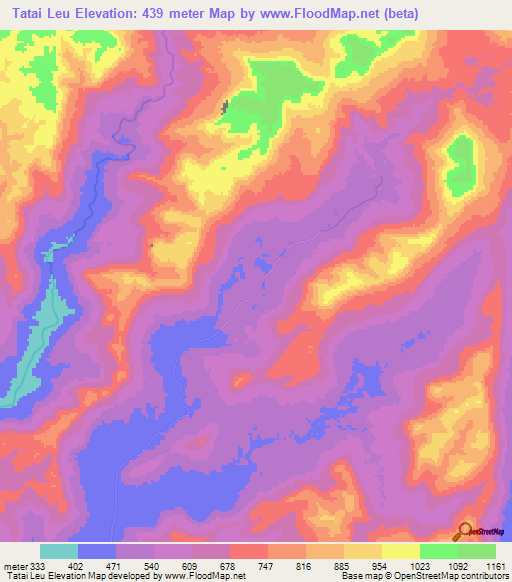 Tatai Leu,Cambodia Elevation Map