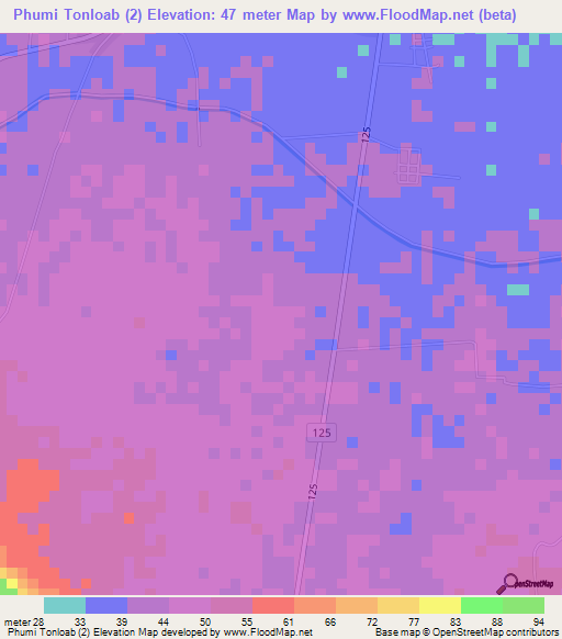 Phumi Tonloab (2),Cambodia Elevation Map